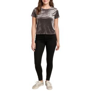 Bongo Women’s Crushed Velvet Short Sleeve Tee | Size Large